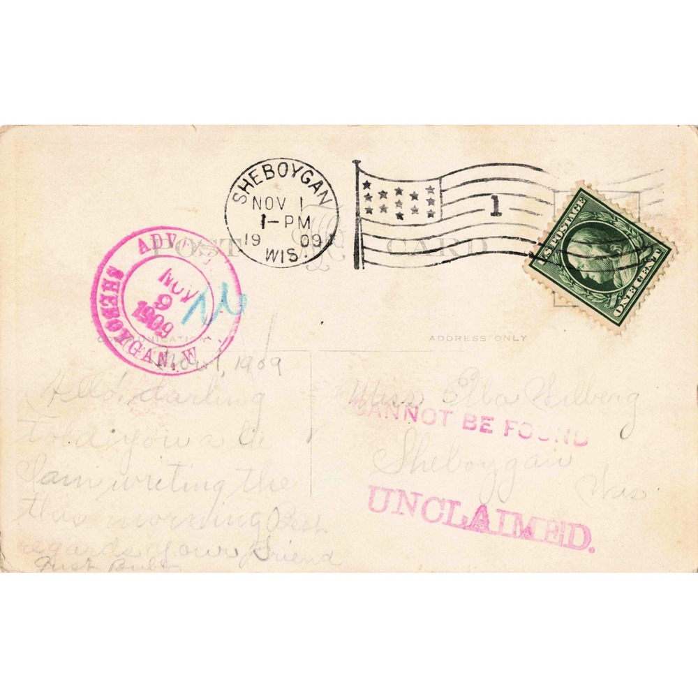 Vtg 1909 Taylor Art Co Series 470 Postcard Romantic Comic Sheboygan WI VG - Picture 2 of 2
